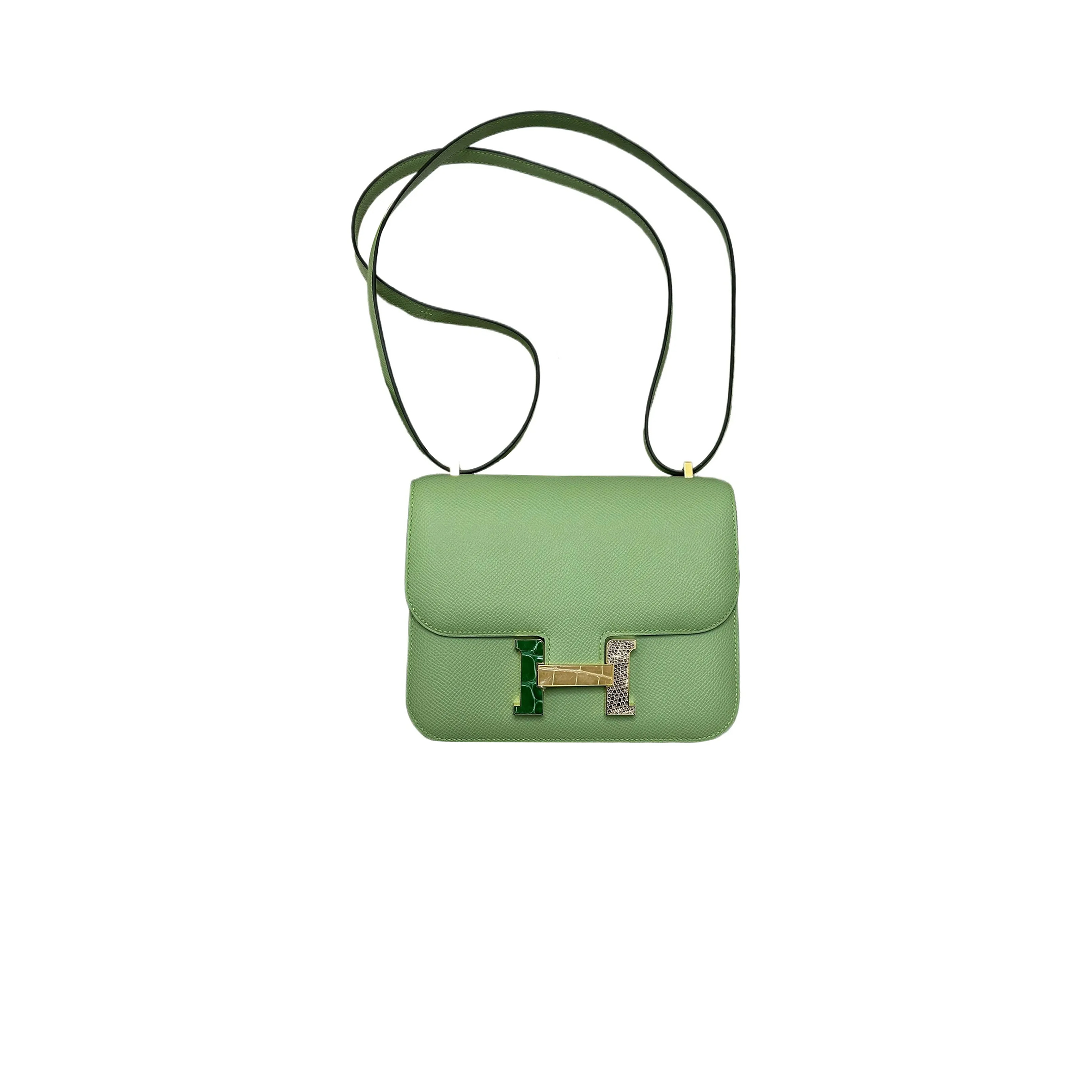 HERMES MASTER CONSTANCE 19 EPSOM 3I VERT CRIQUET H085976CCAA (19*15*4cm)